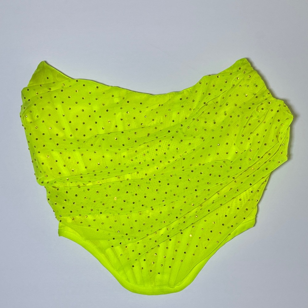 Fashion Nova Neon Yellow Corset Top